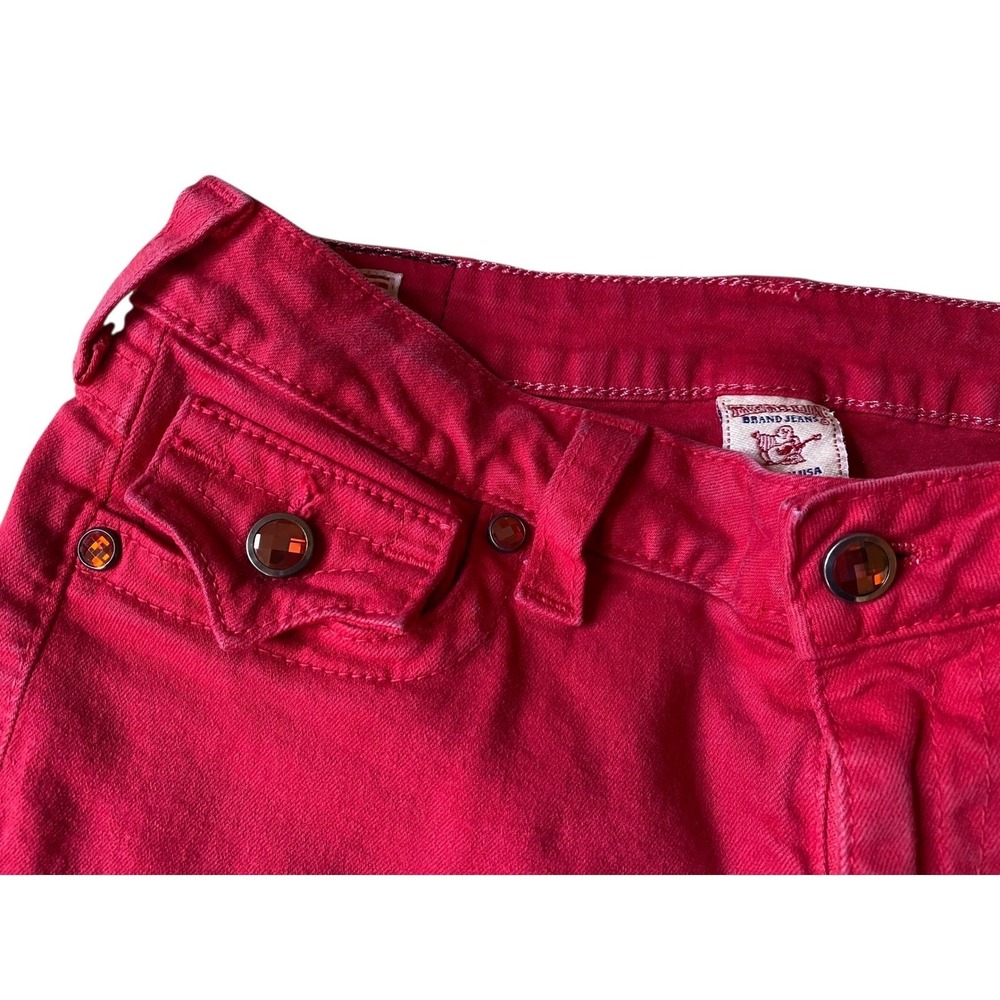 True Religion Serena Red Skinny Jeans Women's Size 31W 29L Studded Pockets - Picture 5 of 8